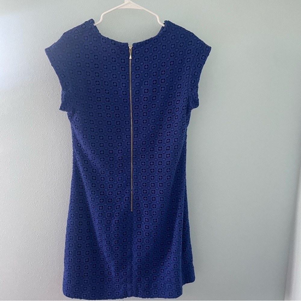 KATE SPADE NEW YORK Guipure Lace A-Line Mini Dress Cap-Sleeve Blue Women's 10 - Picture 7 of 13